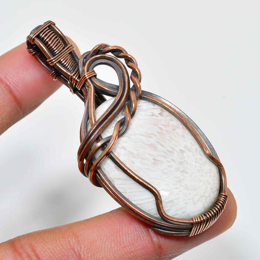 Ember’s Embrace – Marbled Stone Copper Pendant