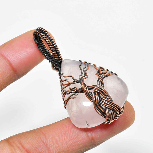 Harmony’s Bough – Rose Quartz Tree Pendant