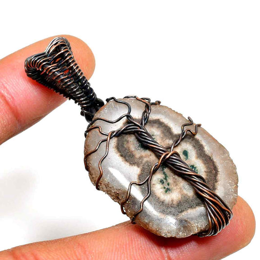 Terra’s Embrace – Copper-Wrapped Agate Pendant