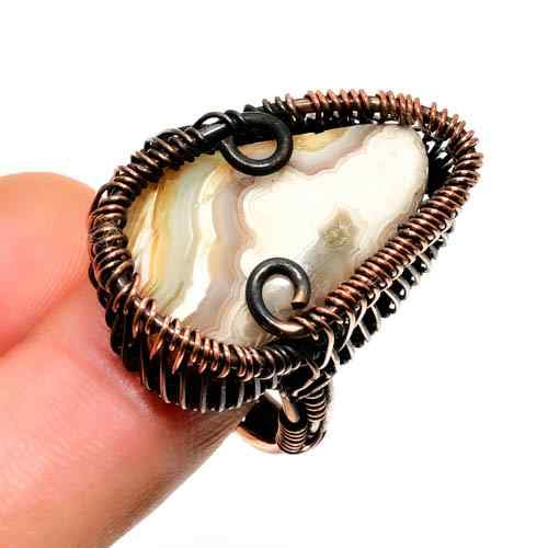 Gaia’s Embrace – Oxidized Copper Agate Ring