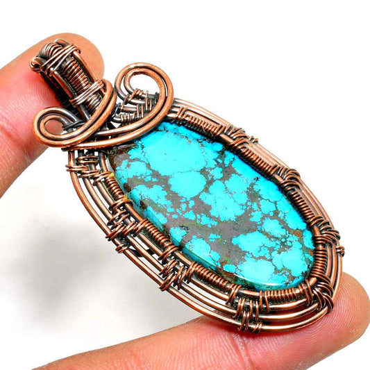 Tranquil Echo – Turquoise Copper Pendant