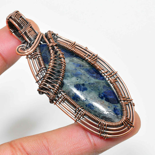Celestial Harmony – Lapis Lazuli Copper Pendant