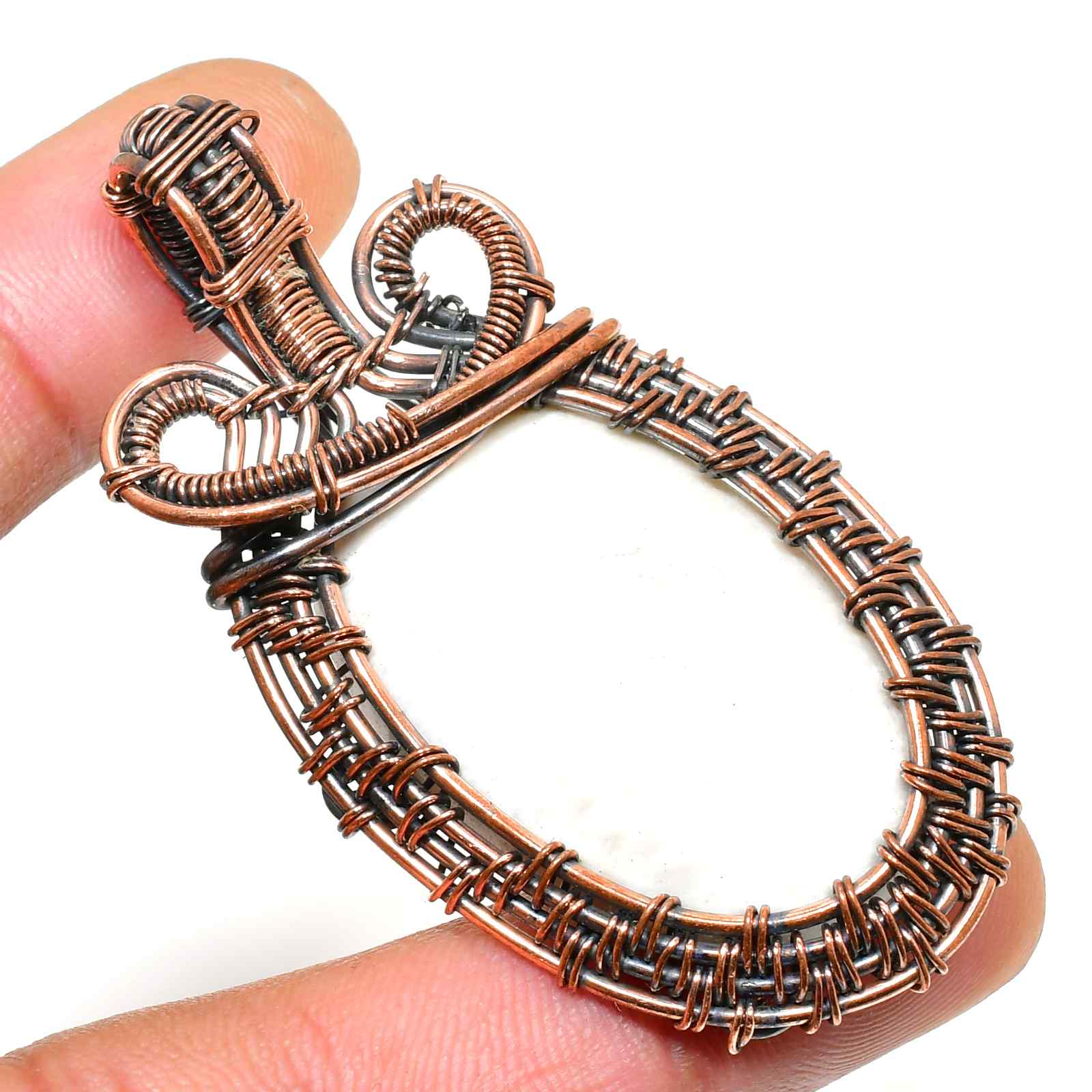 Ezra’s Veil – Amethyst & Oxidized Copper Pendant