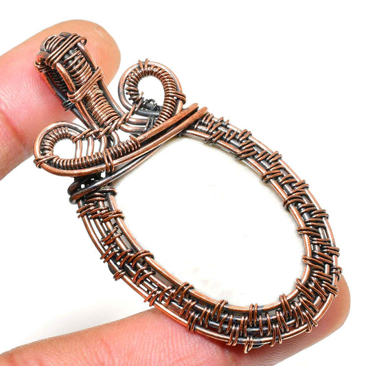 Ezra’s Veil – Amethyst & Oxidized Copper Pendant
