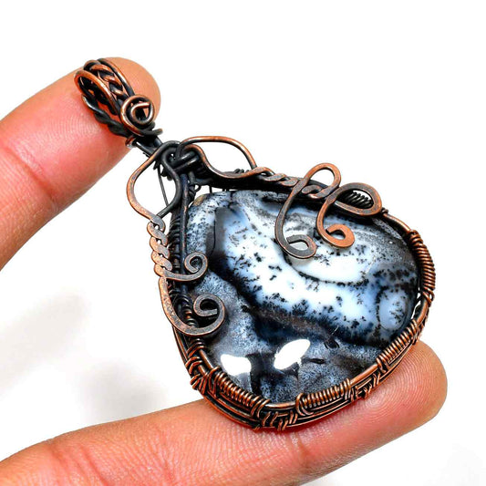 Ocean’s Whisper – Vintage Copper Druzy Pendant