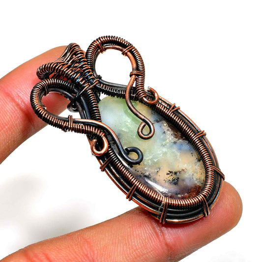 Gaia’s Embrace – Copper-Wrapped Stone Pendant