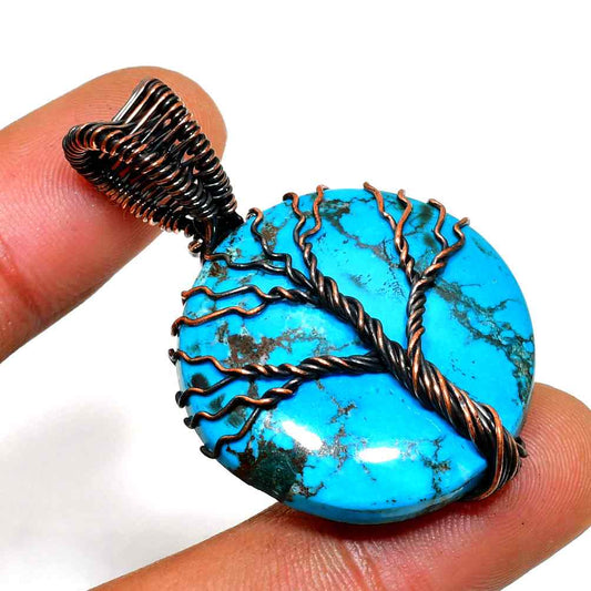 Gaia’s Grove – Turquoise Copper Tree Pendant