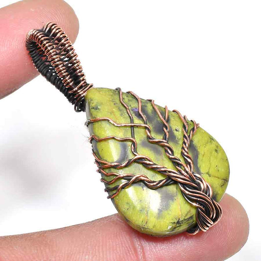 Gaia’s Embrace – Jade Copper Pendant