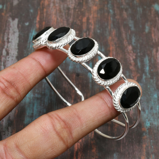 Onyx Halo – Silver & Black Onyx Empowerment Bracelet