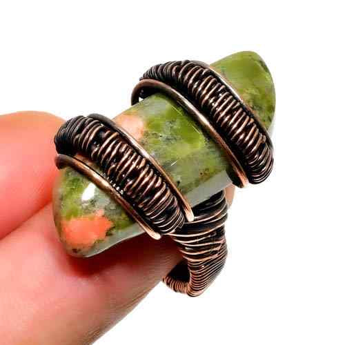Gaia’s Embrace – Moss Agate Copper Ring