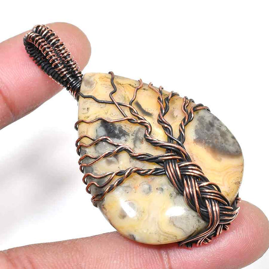 Gaia’s Harmony – Agate Copper Pendant