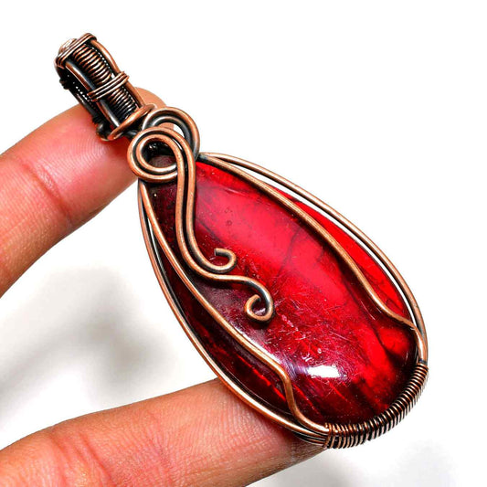 Crimson Ember – Garnet & Copper Pendant