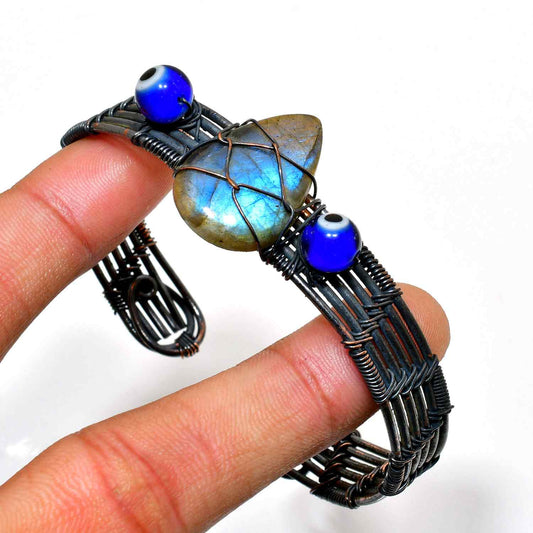 Aurora’s Veil – Labradorite Copper Bracelet