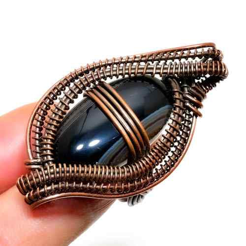 Celestial Eye – Hematite Copper Pendant