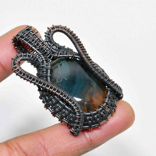 Aura’s Embrace – Dark Copper Agate Pendant