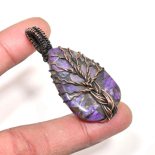 Gaia’s Grove – Amethyst Copper Tree Pendant