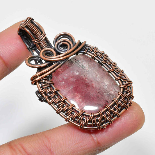 Celestial Embrace – Pink Tourmaline Mixed Metal Pendant