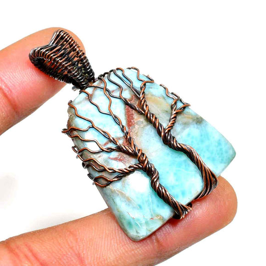 Sea Whisper – Larimar & Antique Bronze Pendant