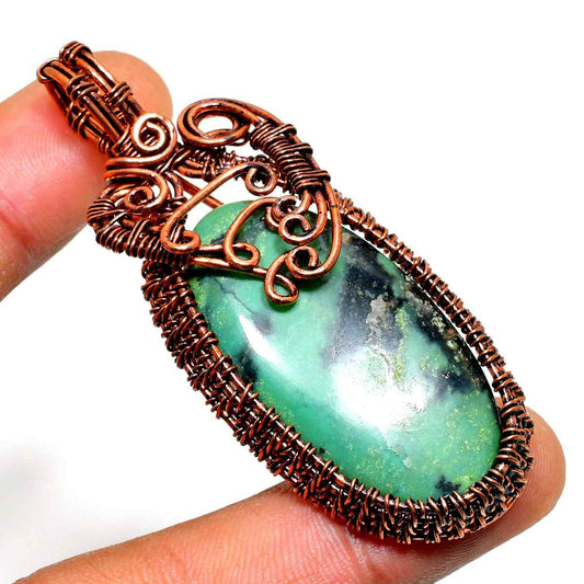 Forest Heart – Malachite Copper Pendant