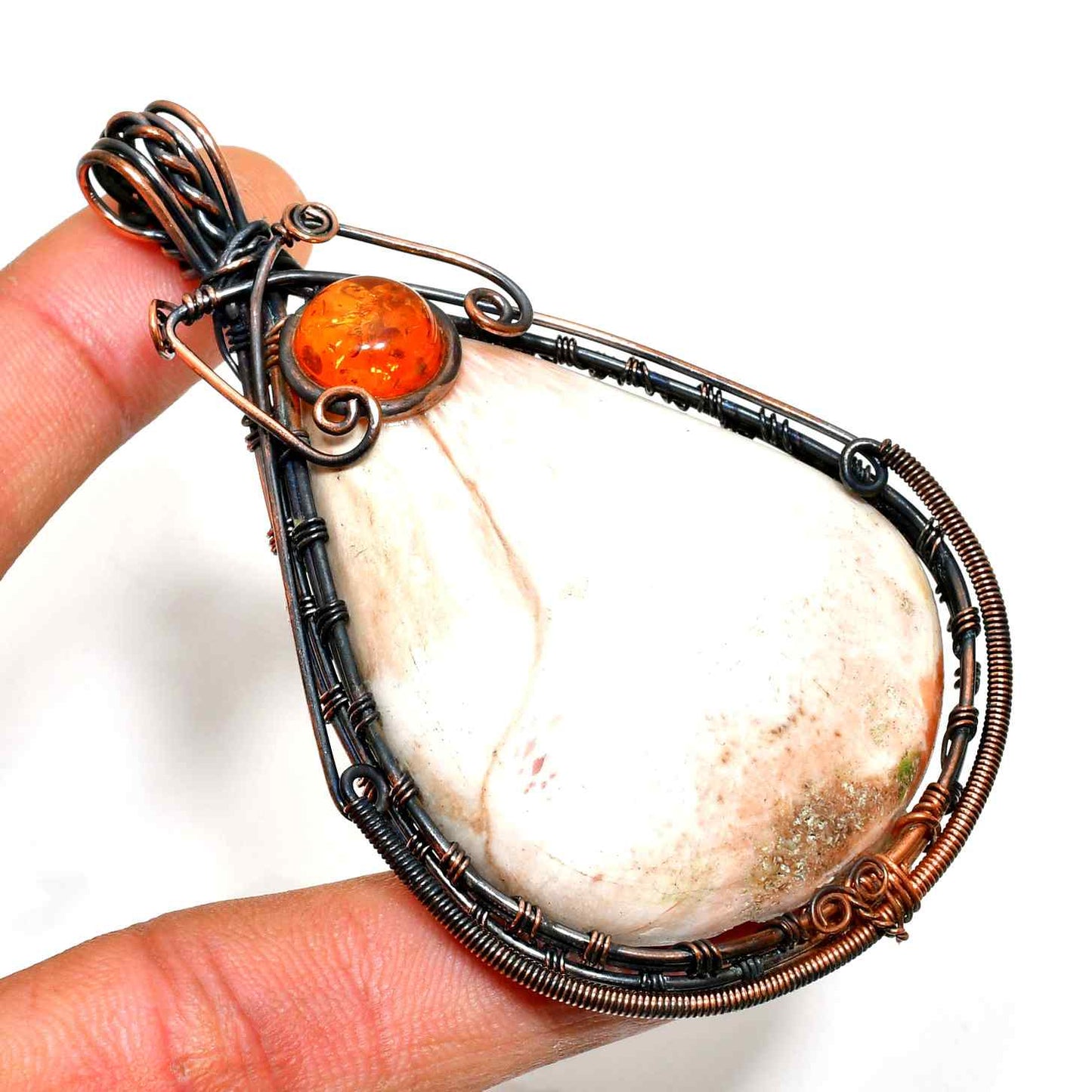 Ocean’s Embrace – Oxidized Copper Seashell Pendant
