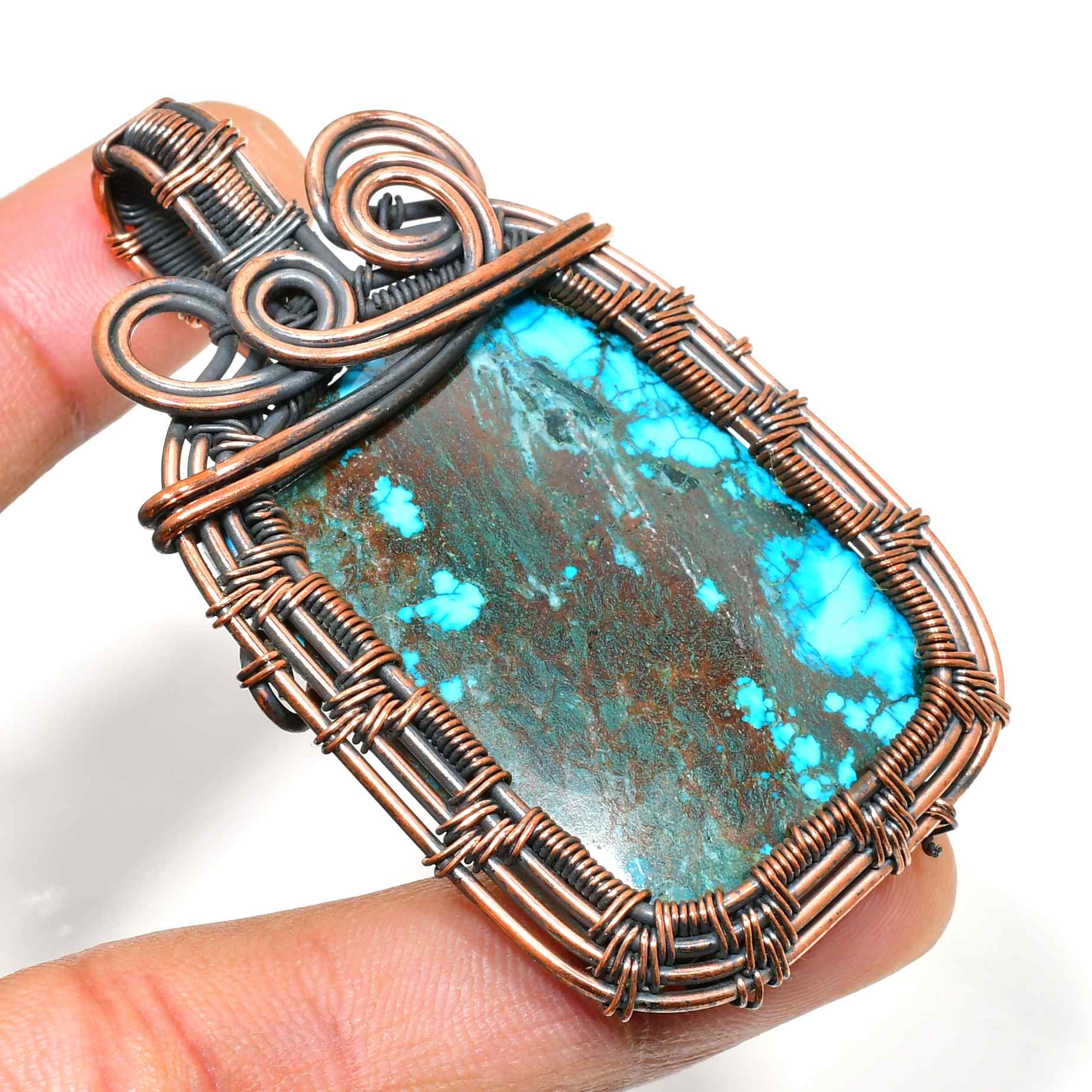 Terra’s Embrace – Turquoise Copper Pendant