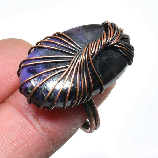 Luna’s Shield – Amethyst Copper Ring
