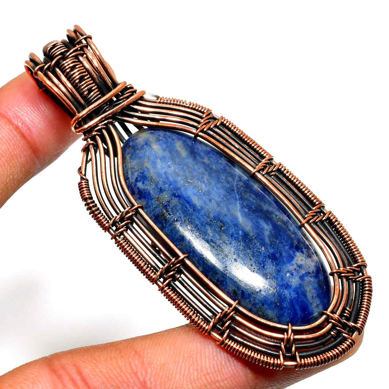 Wisdom’s Embrace – Lapis Lazuli Copper Pendant