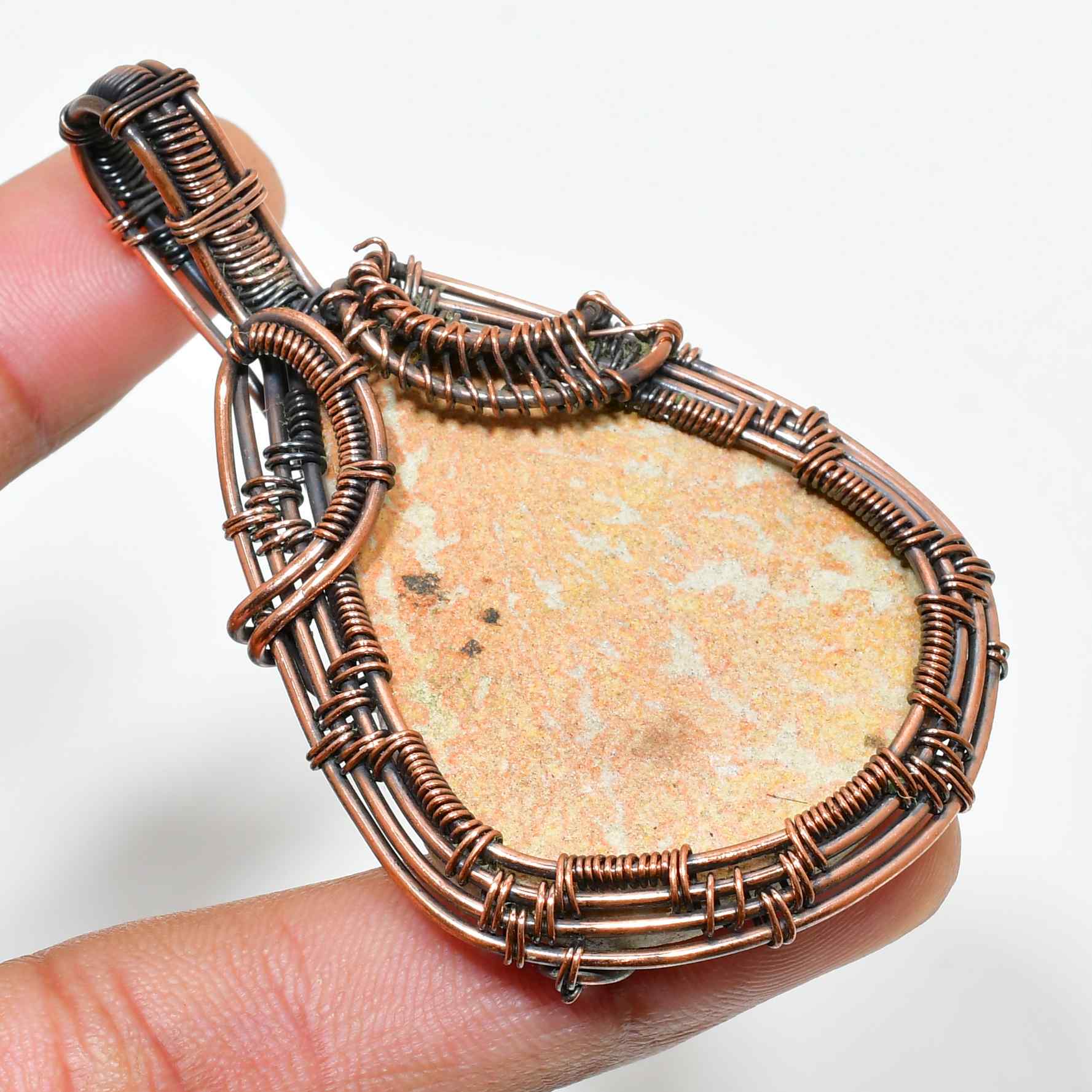 Ezra’s Veil – Grounding Stone & Copper Pendant