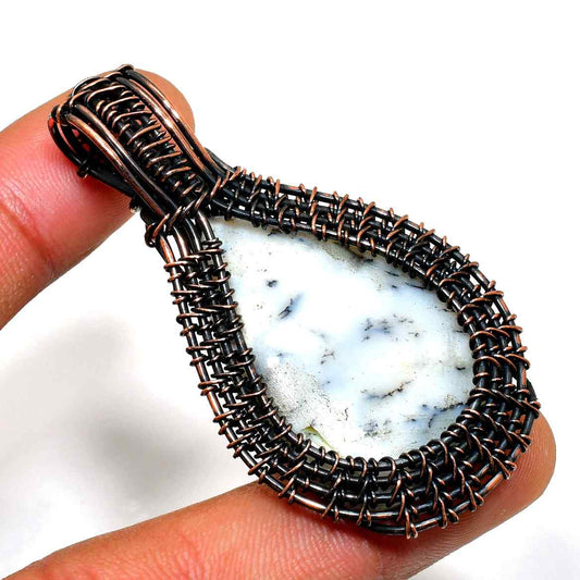 Earth’s Essence – Jasper & Copper Wire Pendant