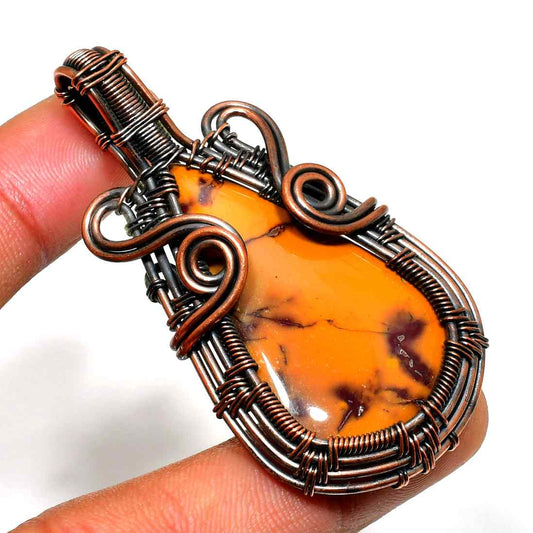 Ember’s Embrace – Oxidized Copper Amber Pendant