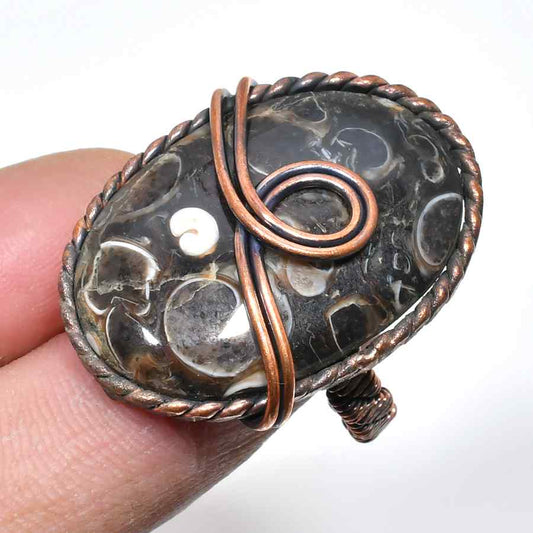 Gaia’s Embrace – Copper-Wrapped Jasper Ring