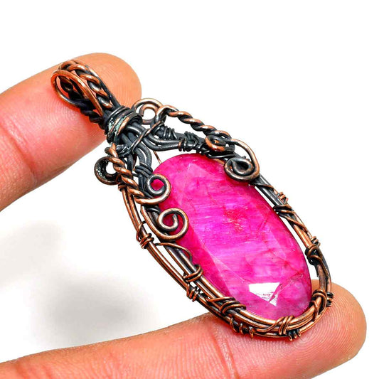 Passion’s Embrace – Ruby Copper Pendant