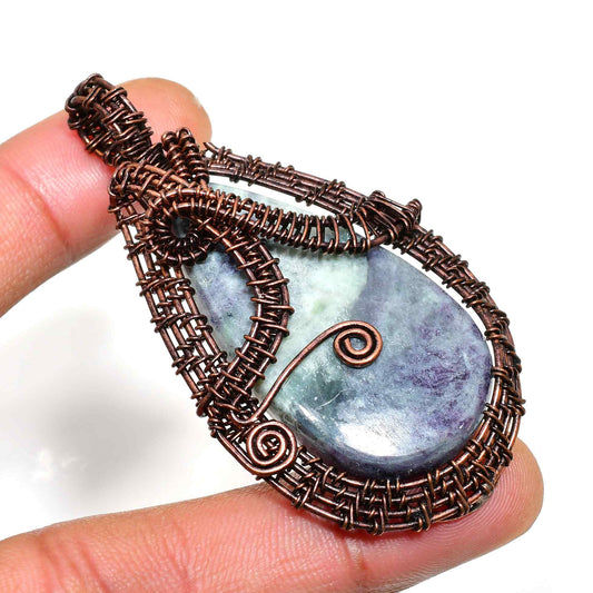 Serenity’s Embrace – Oxidized Copper Amethyst Pendant