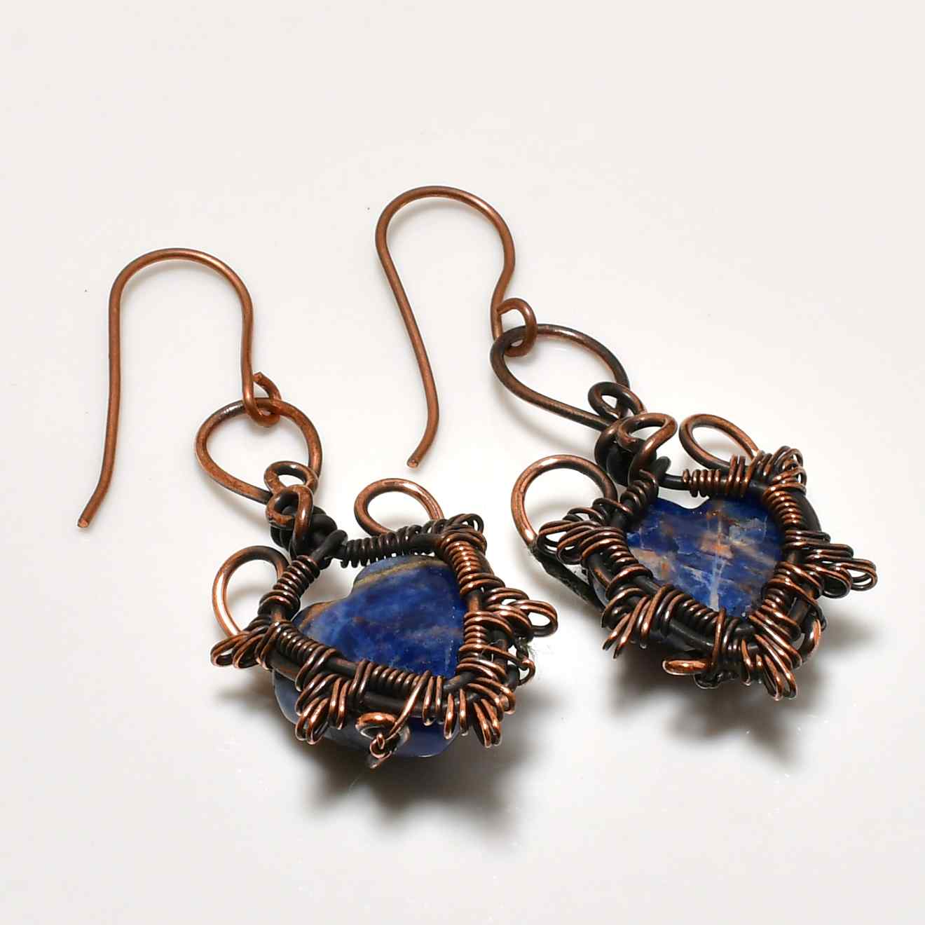 Serenity’s Whisper – Lapis Lazuli Copper Earrings