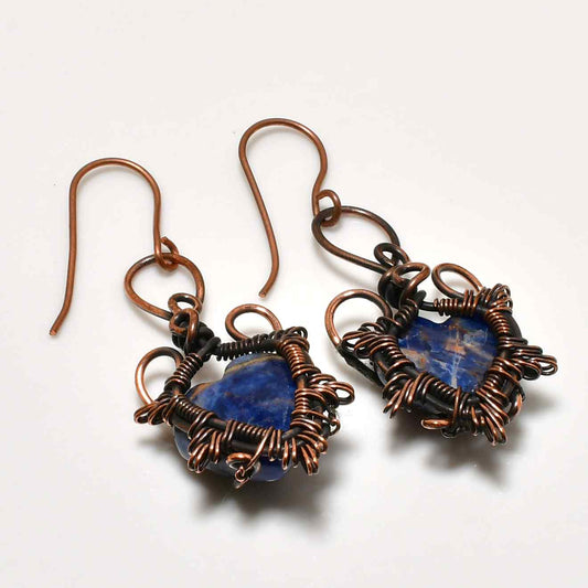Serenity’s Whisper – Lapis Lazuli Copper Earrings