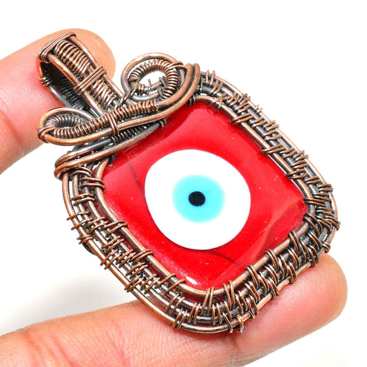 Scarlet Sentinel – Eye of Protection Copper Pendant