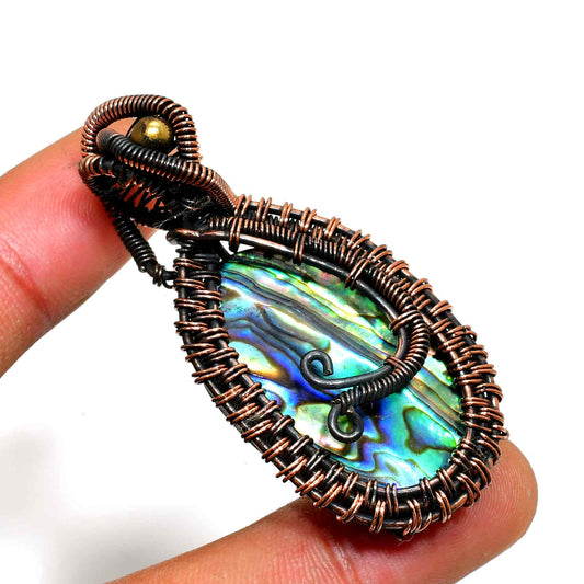 Ocean’s Embrace – Handcrafted Abalone & Copper Pendant