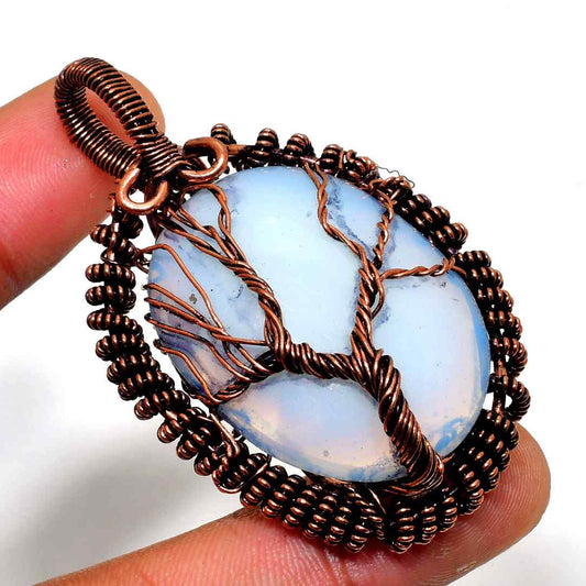 Gaia’s Tree – Blue Opal & Copper Pendant
