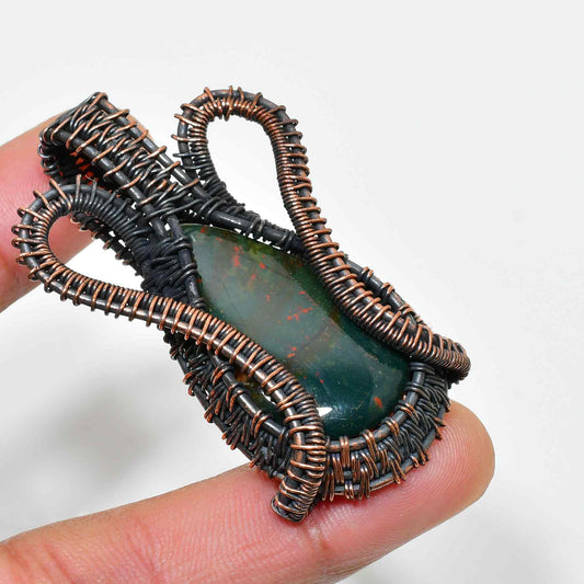 Sylvan Serenity – Moss Agate Copper Pendant