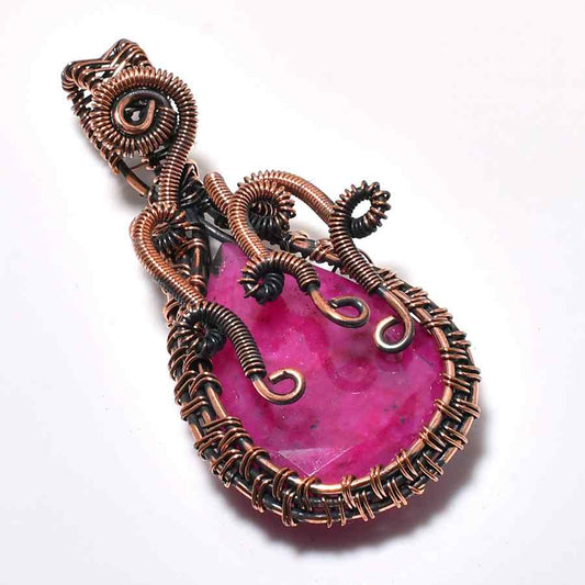 Aurora’s Embrace – Pink Tourmaline Copper Pendant