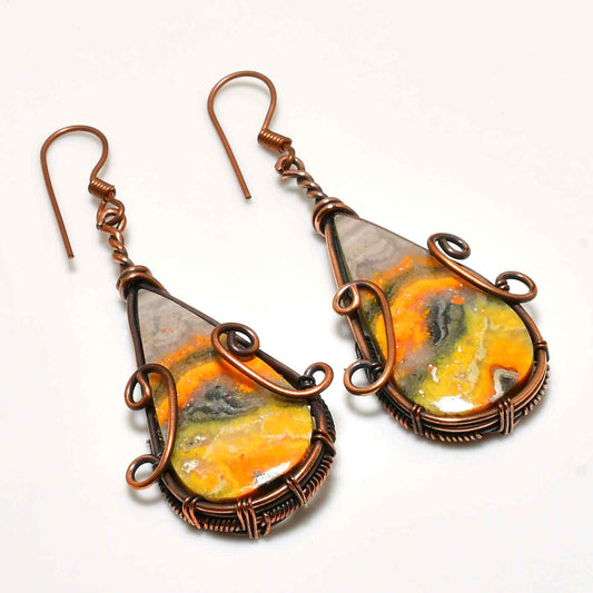 Gaia’s Harmony – Agate & Oxidized Copper Earrings
