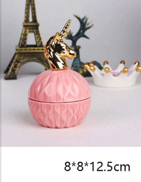 Pink Ceramic Dust-proof Jewellery Storage Case