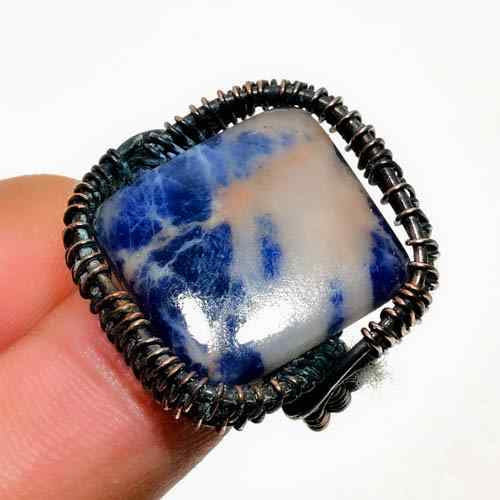 Tranquil Harmony – Sodalite Copper Ring