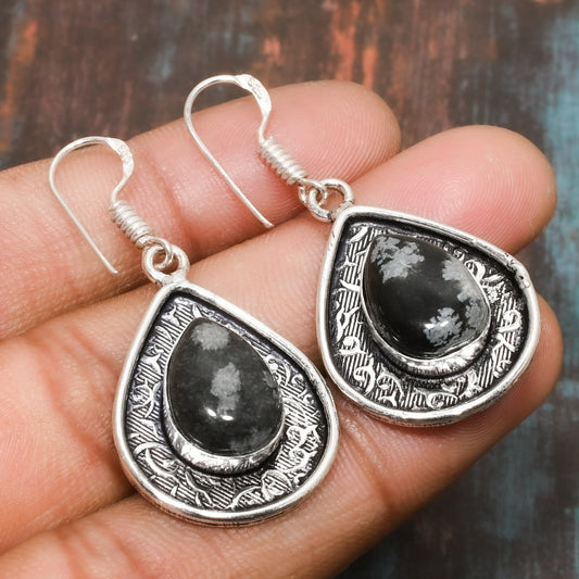 Grounded Grace – Black Tourmaline Sterling Silver Earrings