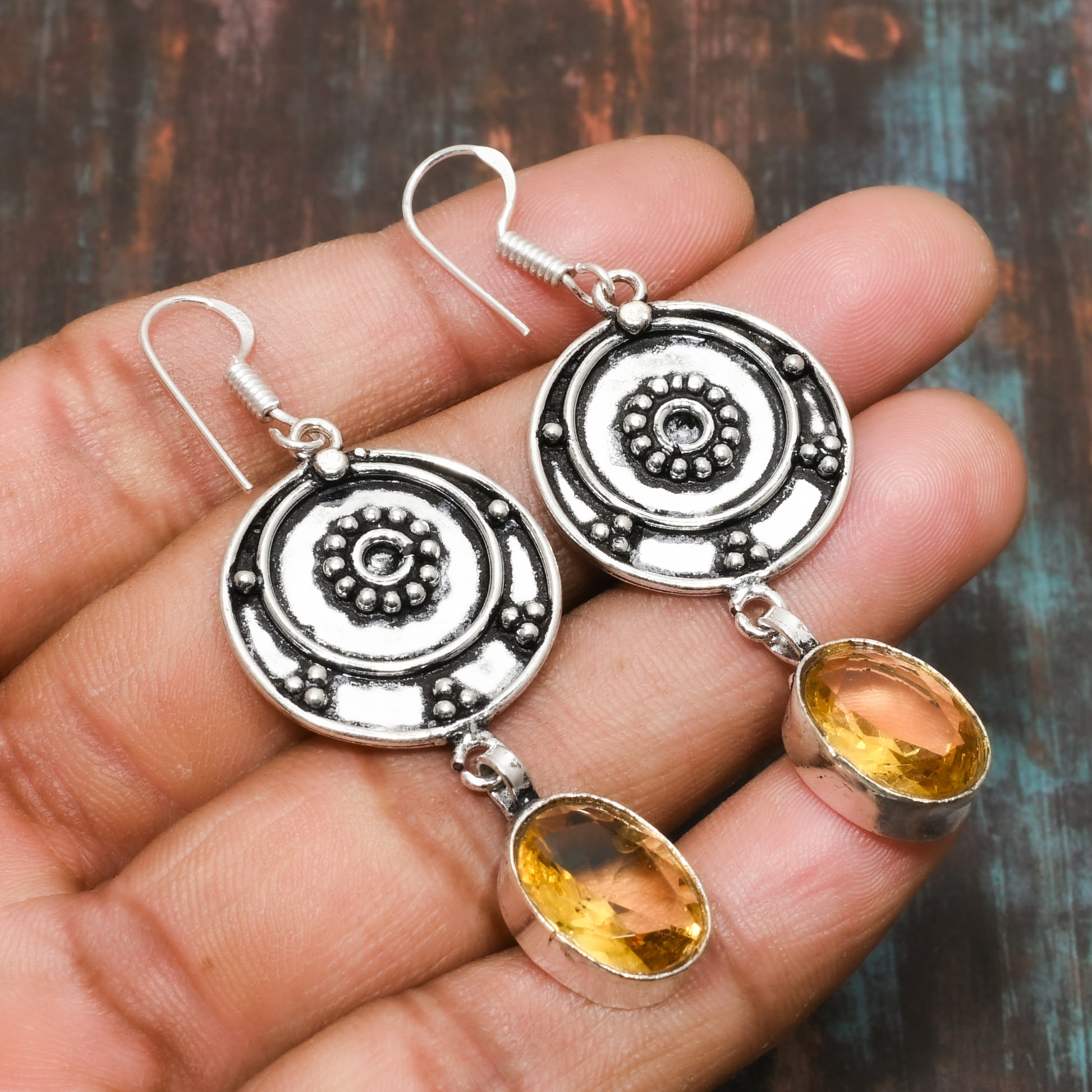 Solara Radiance – Citrine & Sterling Silver Earrings