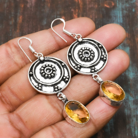 Solara Radiance – Citrine & Sterling Silver Earrings