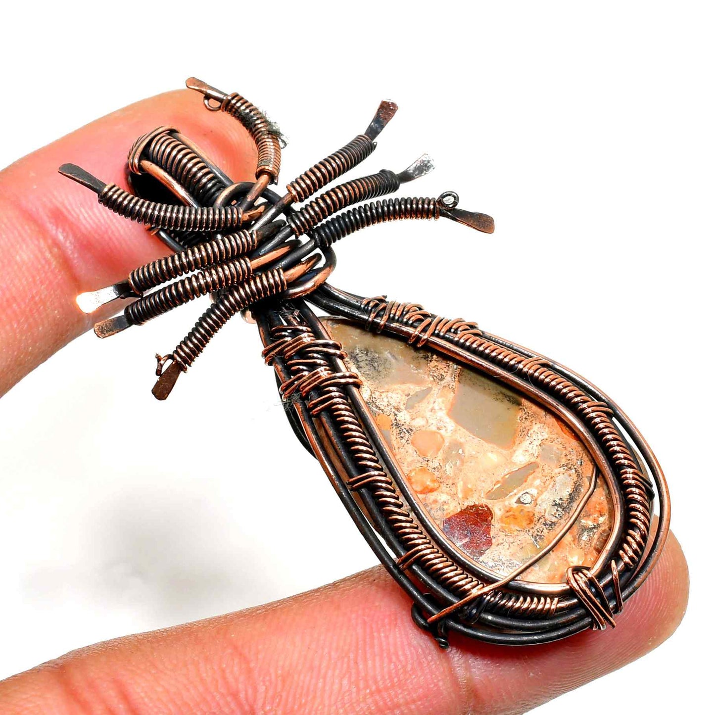 Earth’s Embrace – Natural Stone Copper Pendant