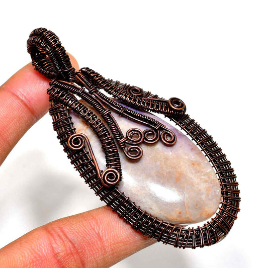 Selene’s Shield – Amethyst Copper Pendant
