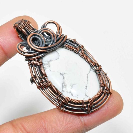 Serenity’s Whisper – White Howlite Copper Pendant