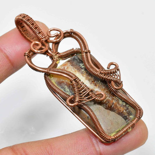 Gaia’s Embrace – Copper Gemstone Pendant